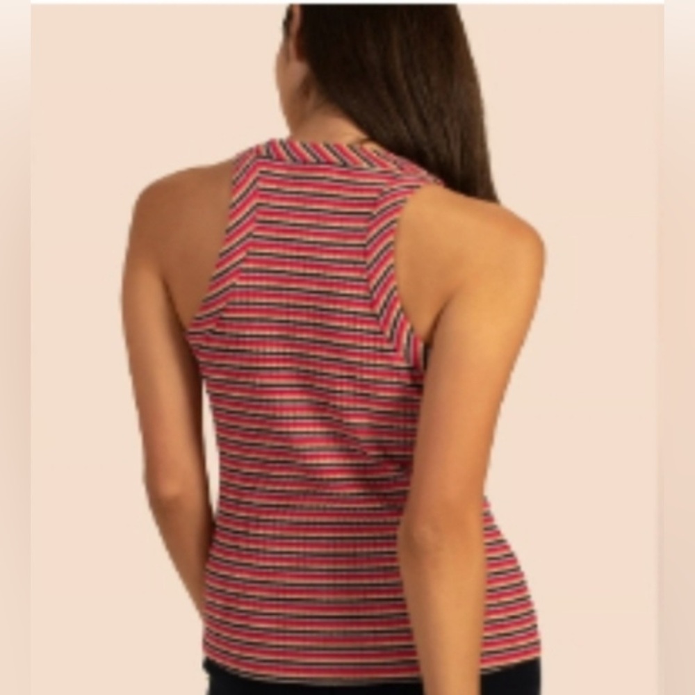 EUC Trina Turk Continental Racerback Striped Tank Top Size XL - Picture 2 of 7